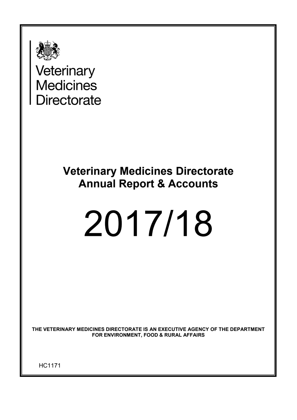 Veterinary Medicines Directorate Annual Report & Accounts 2017/18