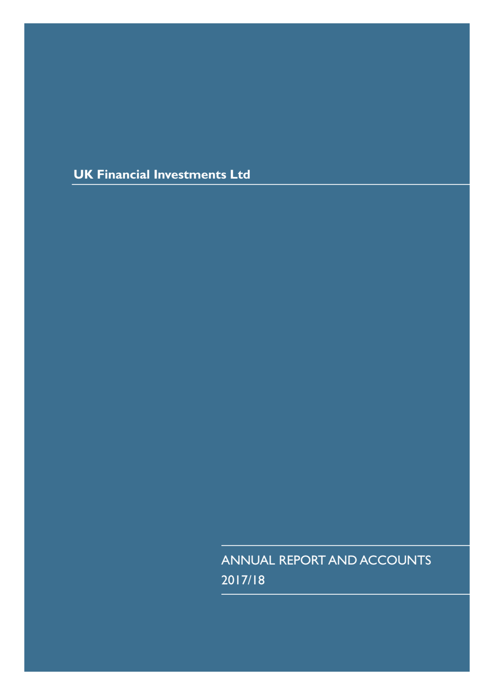 UK Financial Investments Limited (UKFI) Annual Report and Accounts 2017/18