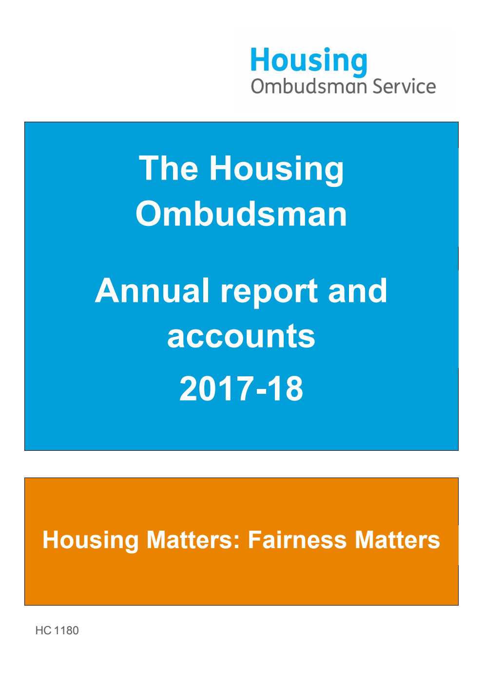 The Housing Ombudsman Annual Report and Accounts 2017-18
