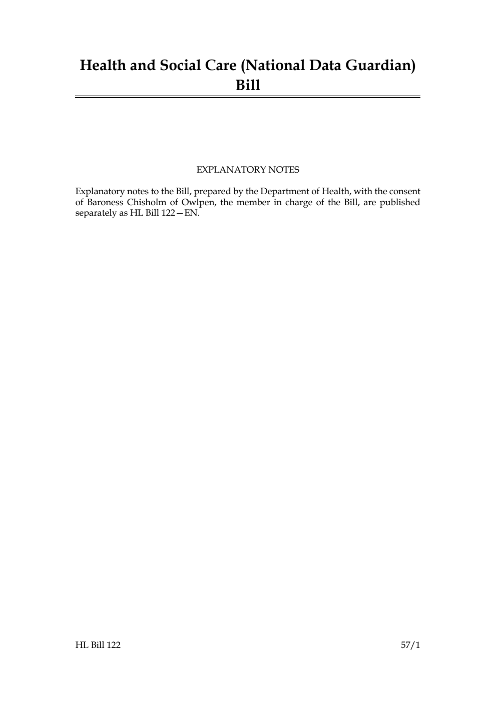 Health and Social Care (National Data Guardian) Bill