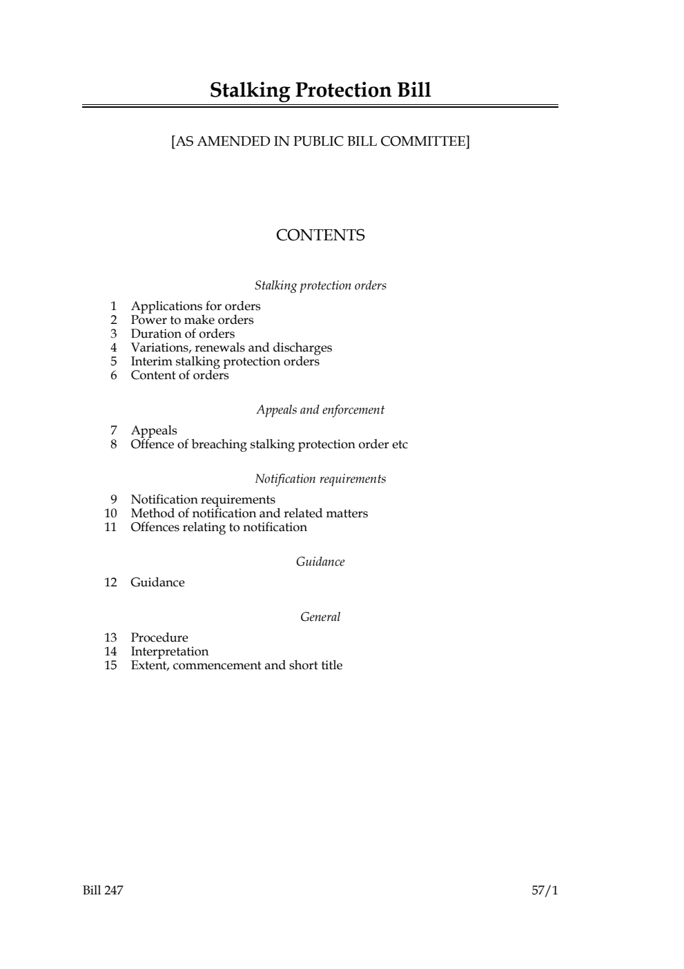 Stalking Protection Bill [as amended in Public Bill Committee)
