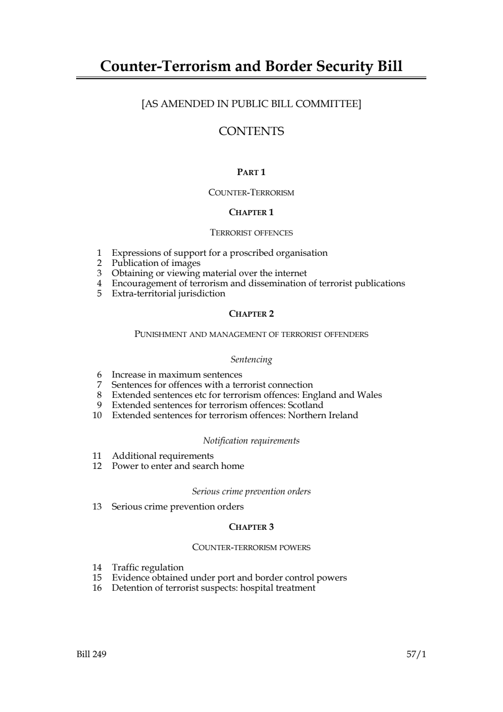Counter-Terrorism and Border Security Bill [as amended in Public Bill Committee]