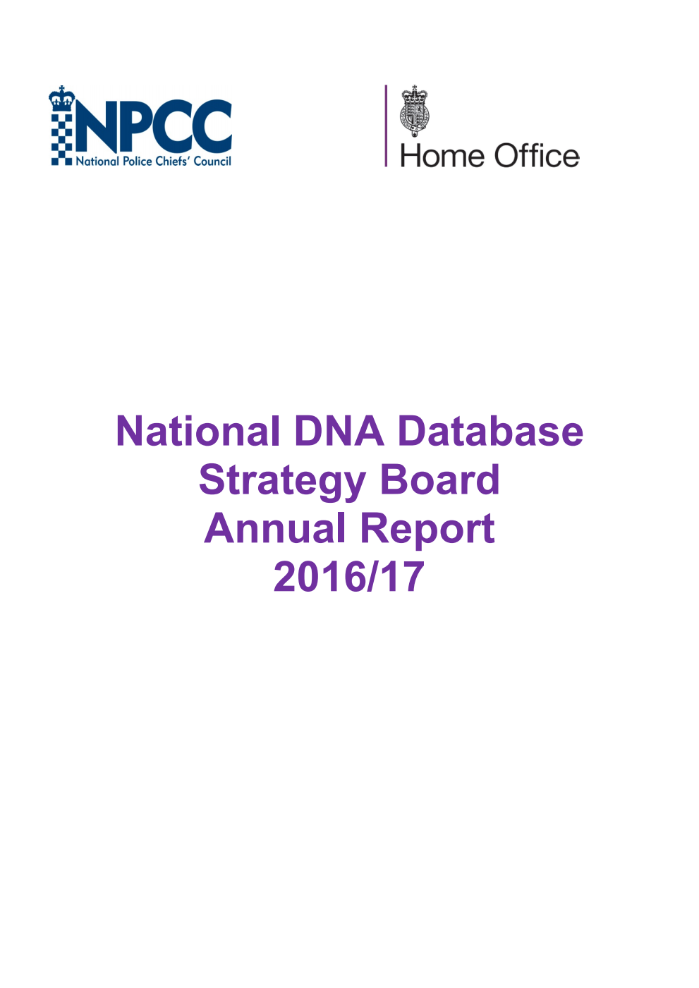 National DNA Database Strategy Board Annual Report 2016/17