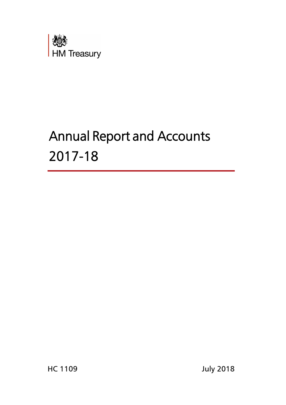 H.M. Treasury Annual Report and Accounts 2017-18