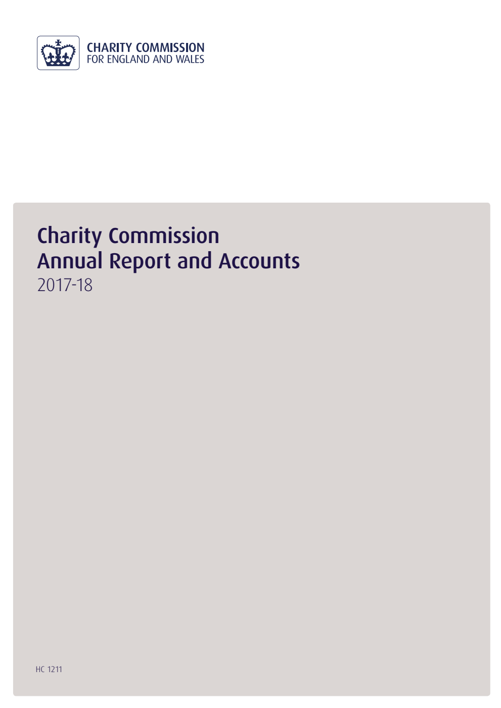 Charity Commission Annual Report and Accounts 2017-18