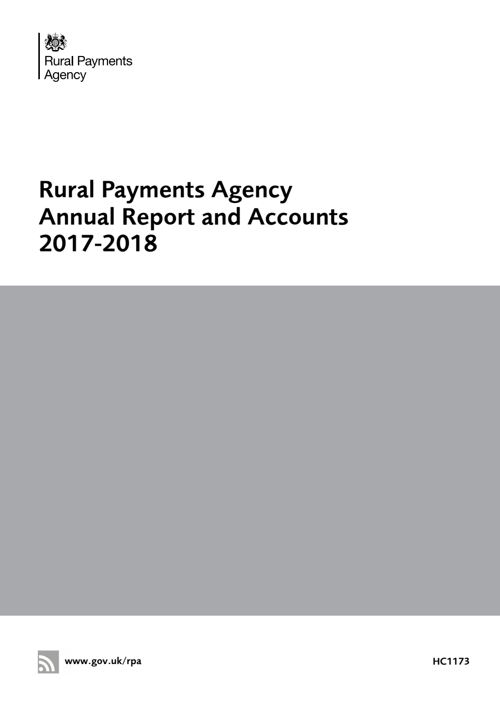 Rural Payments Agency Annual Report and Accounts 2017-2018