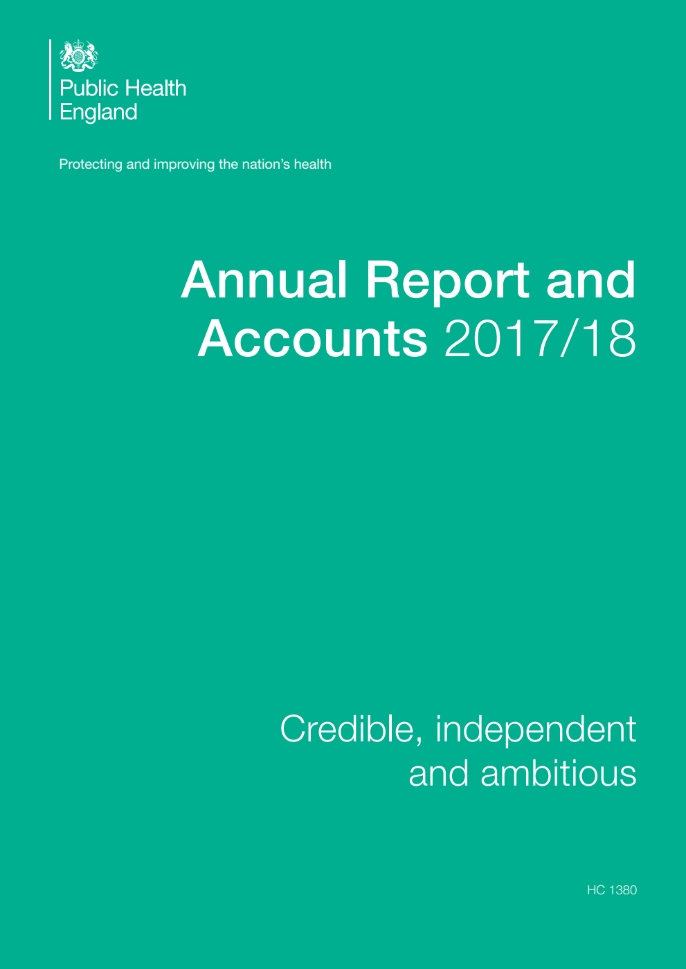 Public Health England Annual Report and Accounts 2017/18