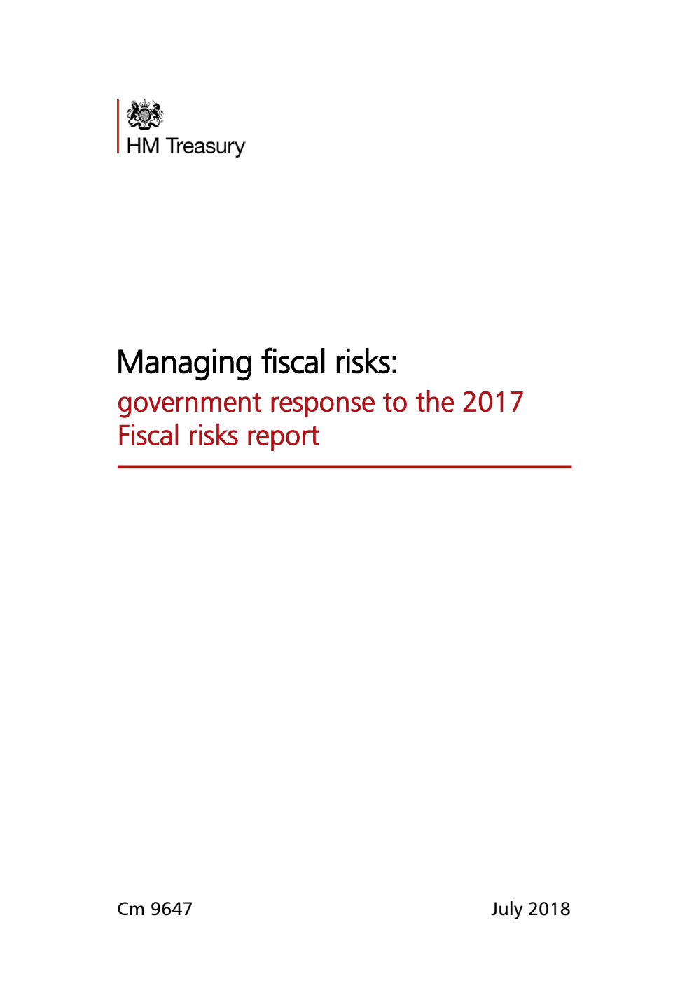 Managing fiscal risks: government response to the 2017 Fiscal risks report