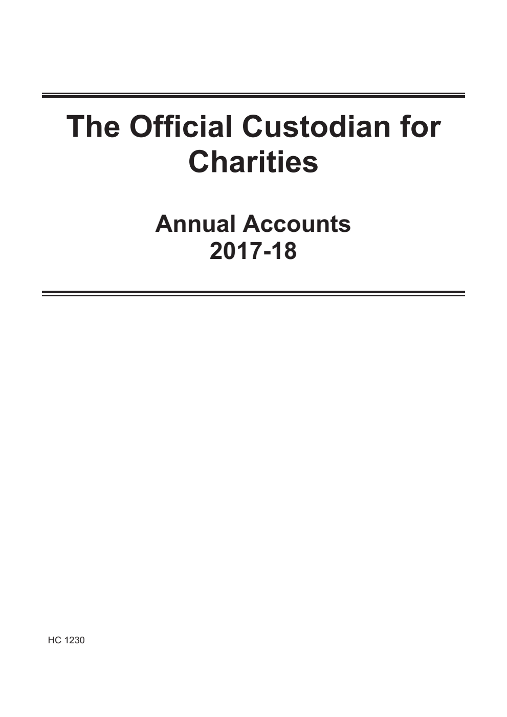 The Official Custodian for Charities Annual Accounts 2017-18