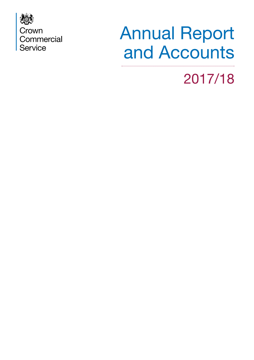 Crown Commercial Service Annual Report and Accounts 2017/18