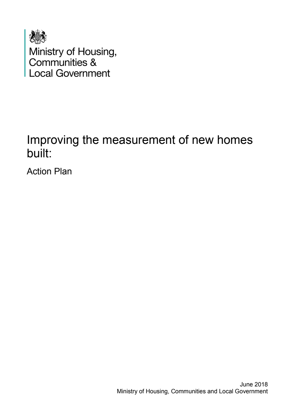 Improving the measurement of new homes built: Action Plan