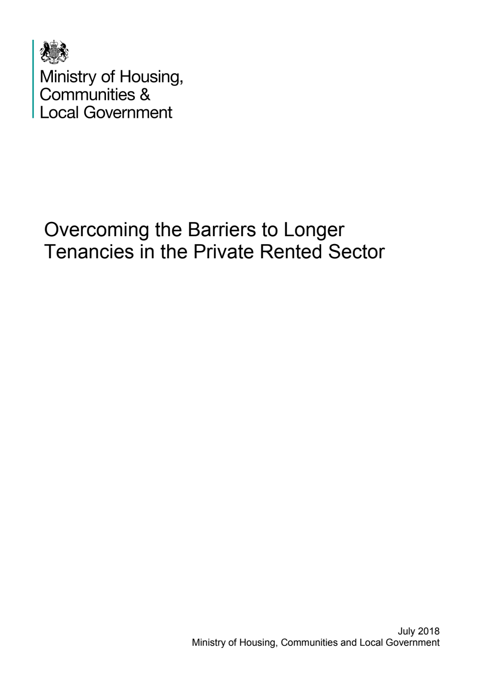 Overcoming the Barriers to Longer Tenancies in the Private Rented Sector