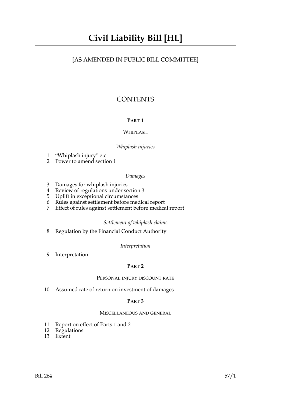 Civil Liability Bill [as amended in Public Bill Committee]