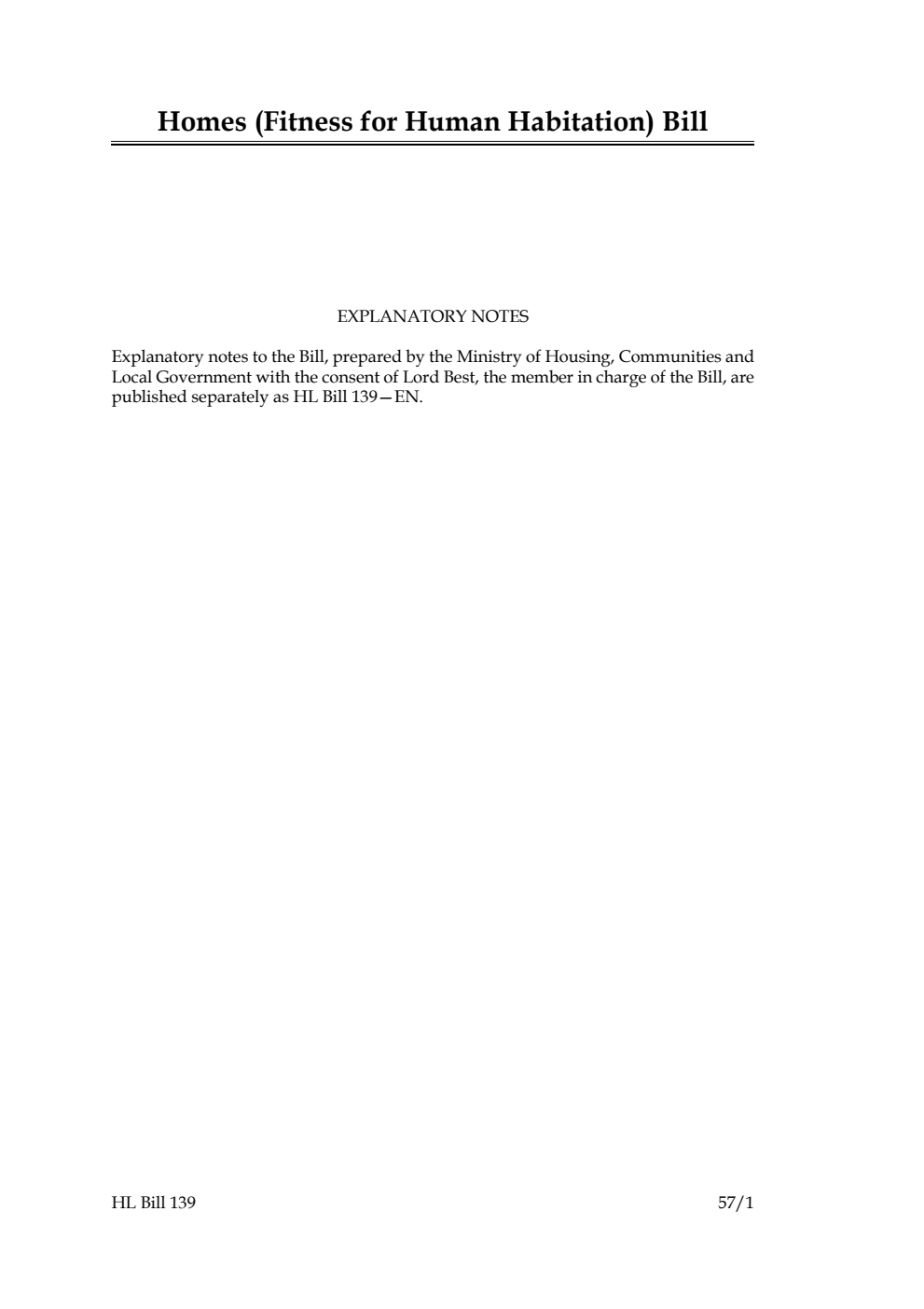 Homes (Fitness for Human Habitation) Bill