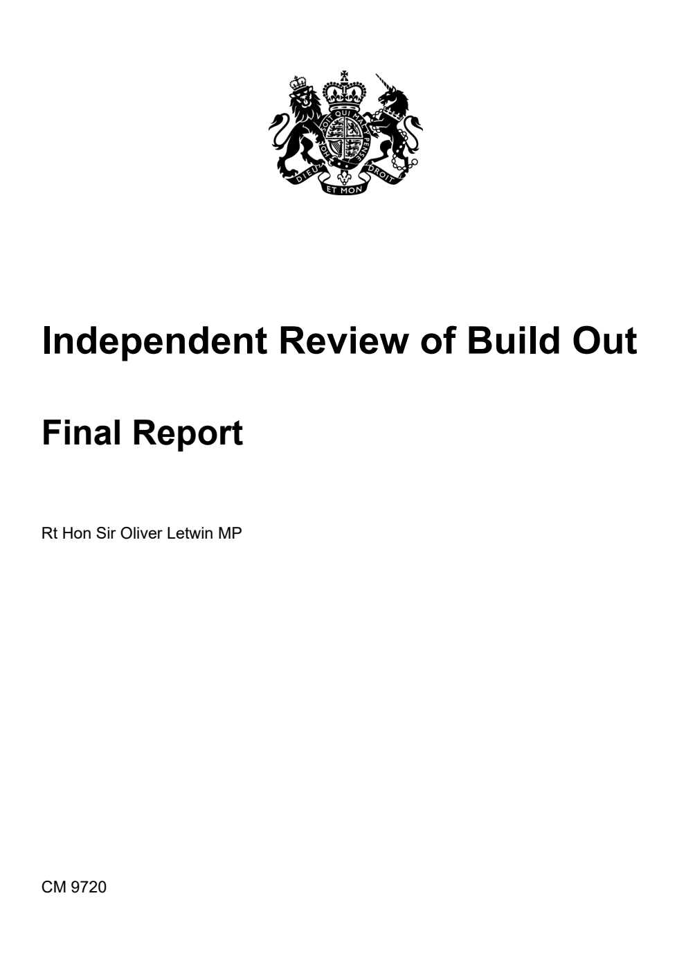 Independent Review of Build Out. Final Report