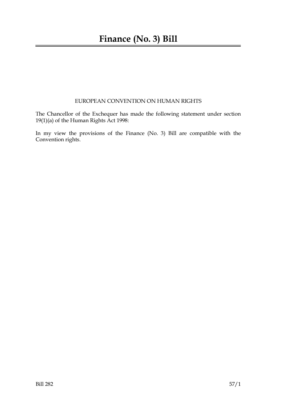 Finance (No. 3) Bill