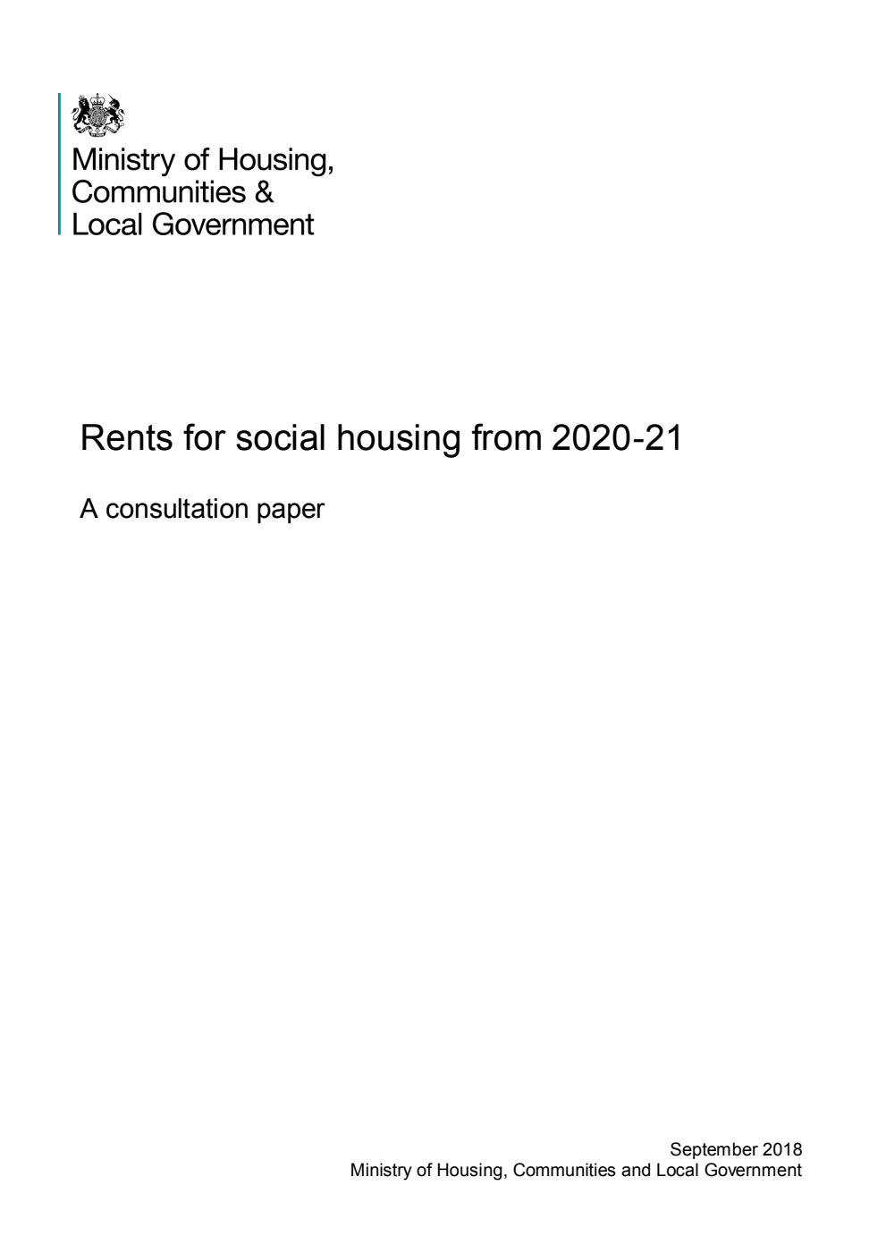 Rents for social housing from 2020-21. A consultation paper