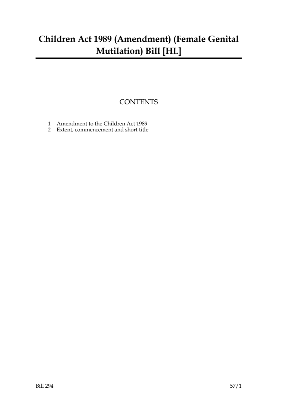 Children Act 1989 (Amendment) (Female Genital Mutilation) Bill