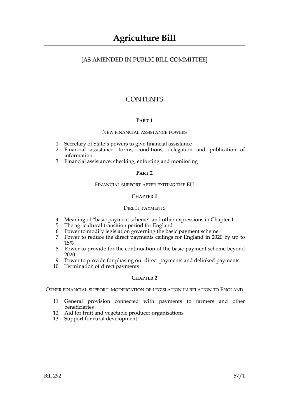 Agriculture Bill [as amended in Public Bill Committee]
