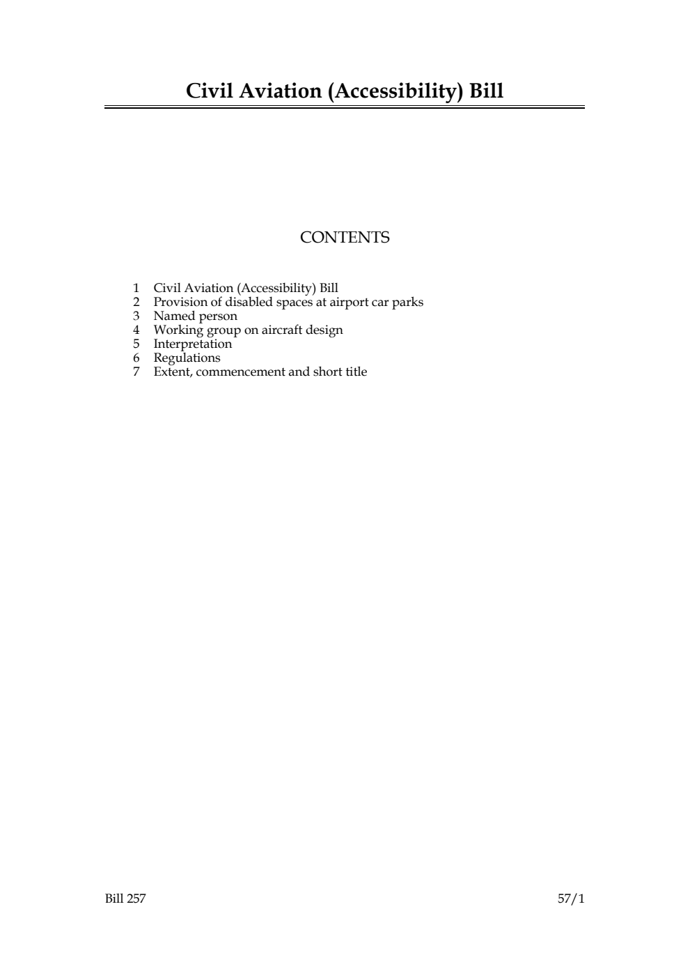 Civil Aviation (Accessibility) Bill