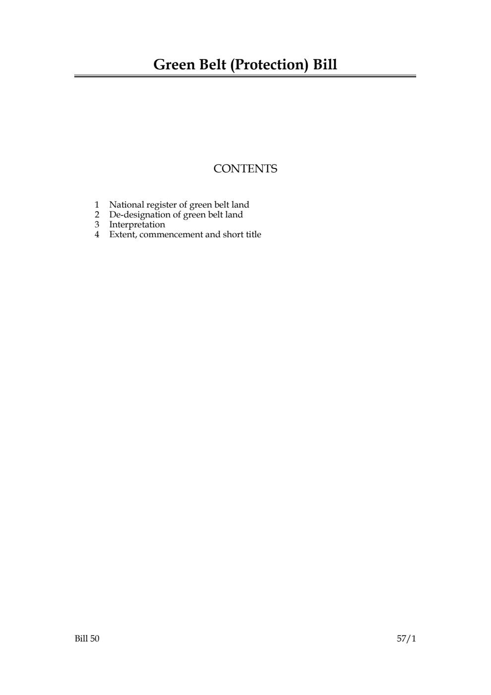 Green Belt (Protection) Bill