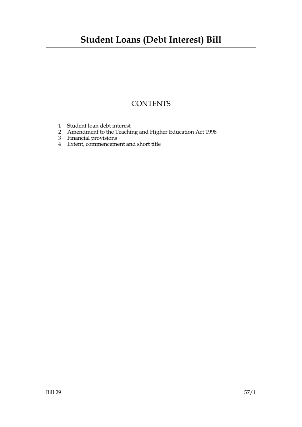 Student Loans (Debt Interest) Bill