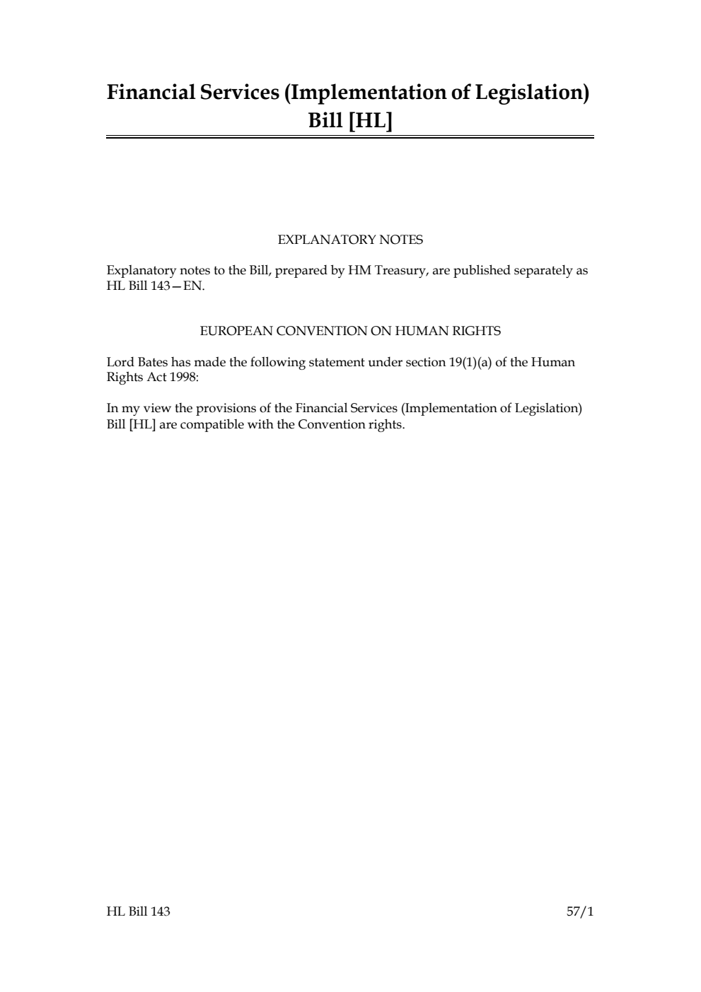 Financial Services (Implementation of Legislation) Bill