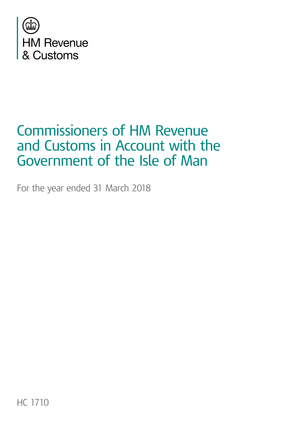 Commissioners of HM Revenue and Customs in Account with the Government of the Isle of Man