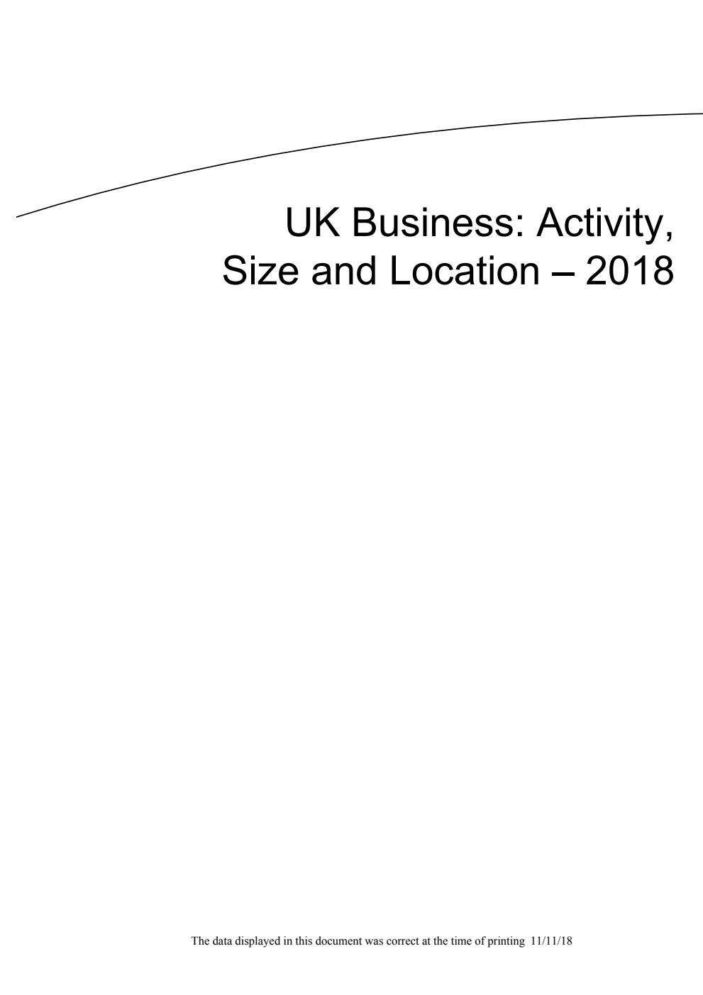 UK Business: Activity, Size and Location 2018