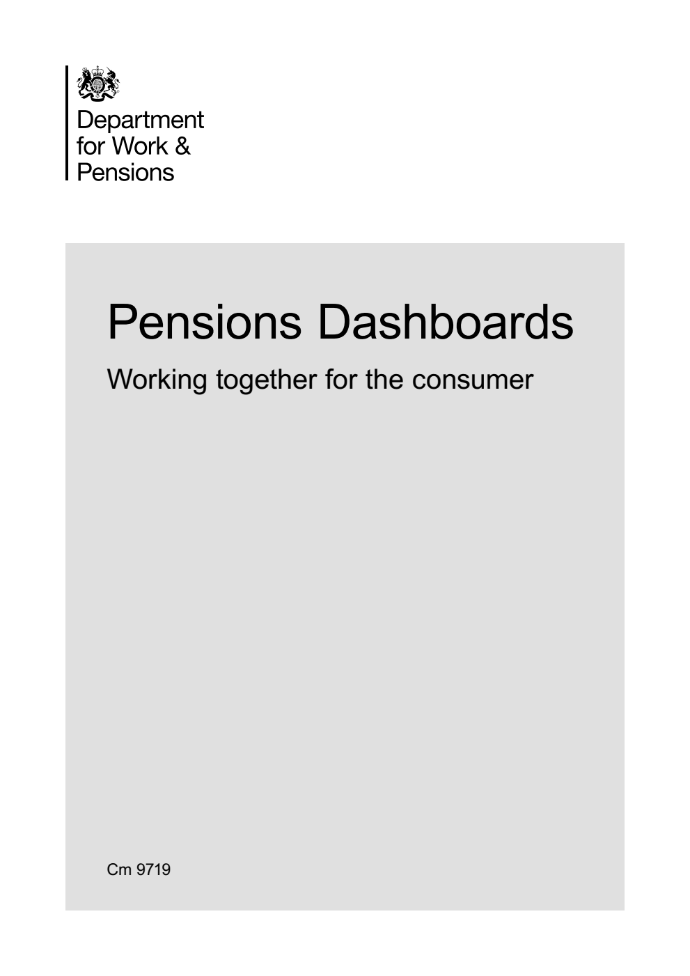 Pensions Dashboards. Working together for the consumer