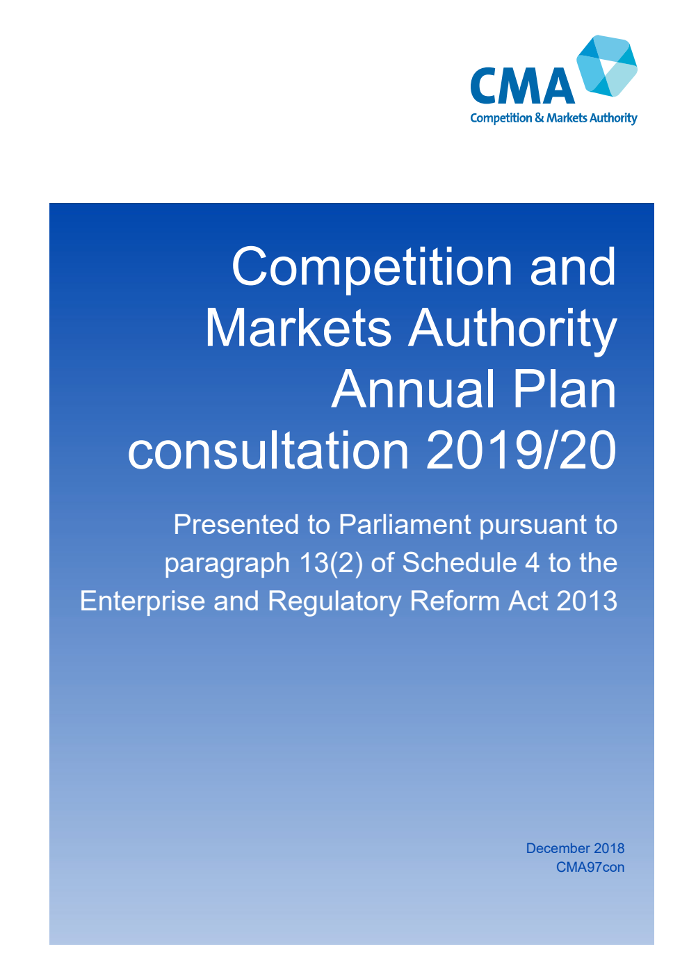 Competition and Markets Authority Annual Plan consultation 2019/20