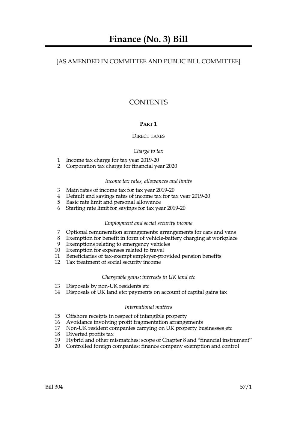 Finance (No. 3) Bill  [as amended in Committee and Public Bill Committee]
