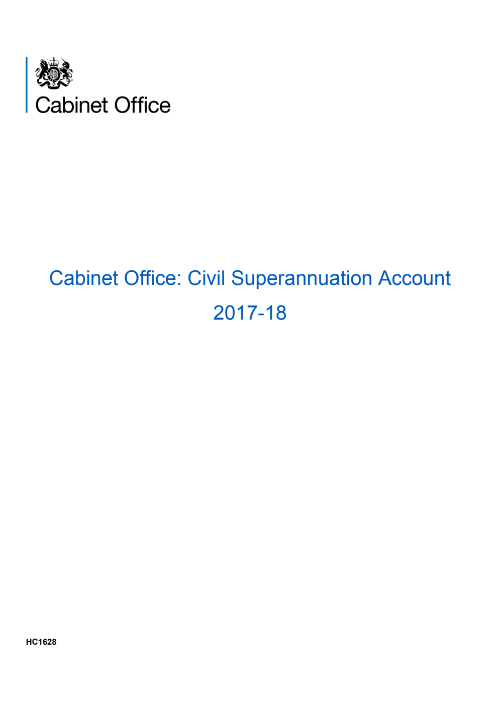 Civil Superannuation Account 2017 – 18 (for the year ended 31 March 2018)