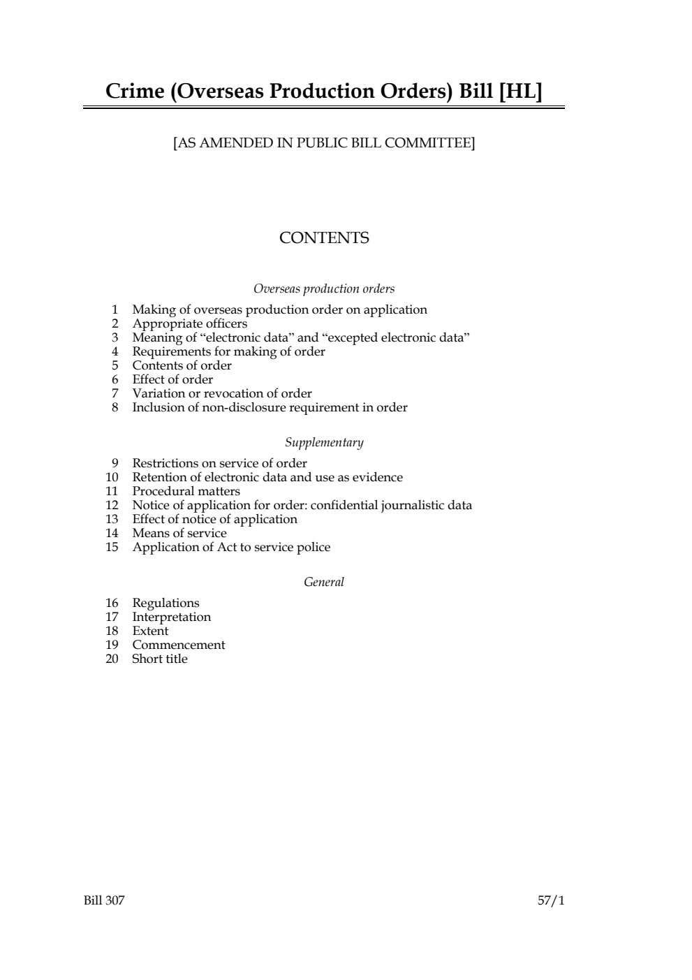 Crime (Overseas Production Orders) Bill [as amended in Public Bill Committee]