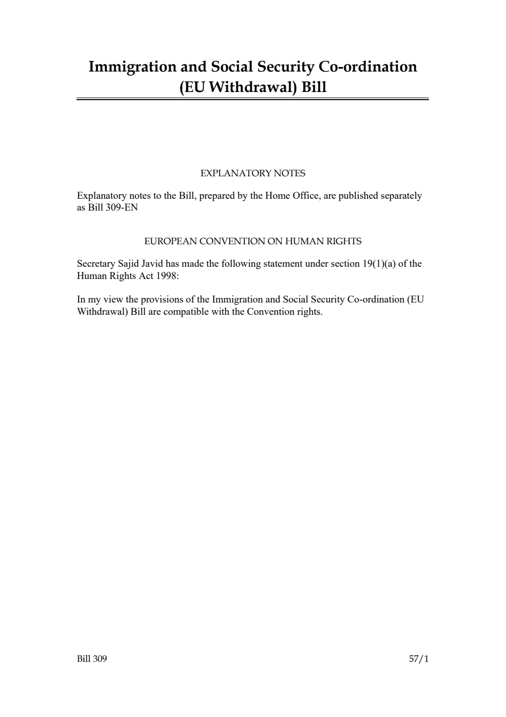 Immigration and Social Security Co-ordination (EU Withdrawal) Bill