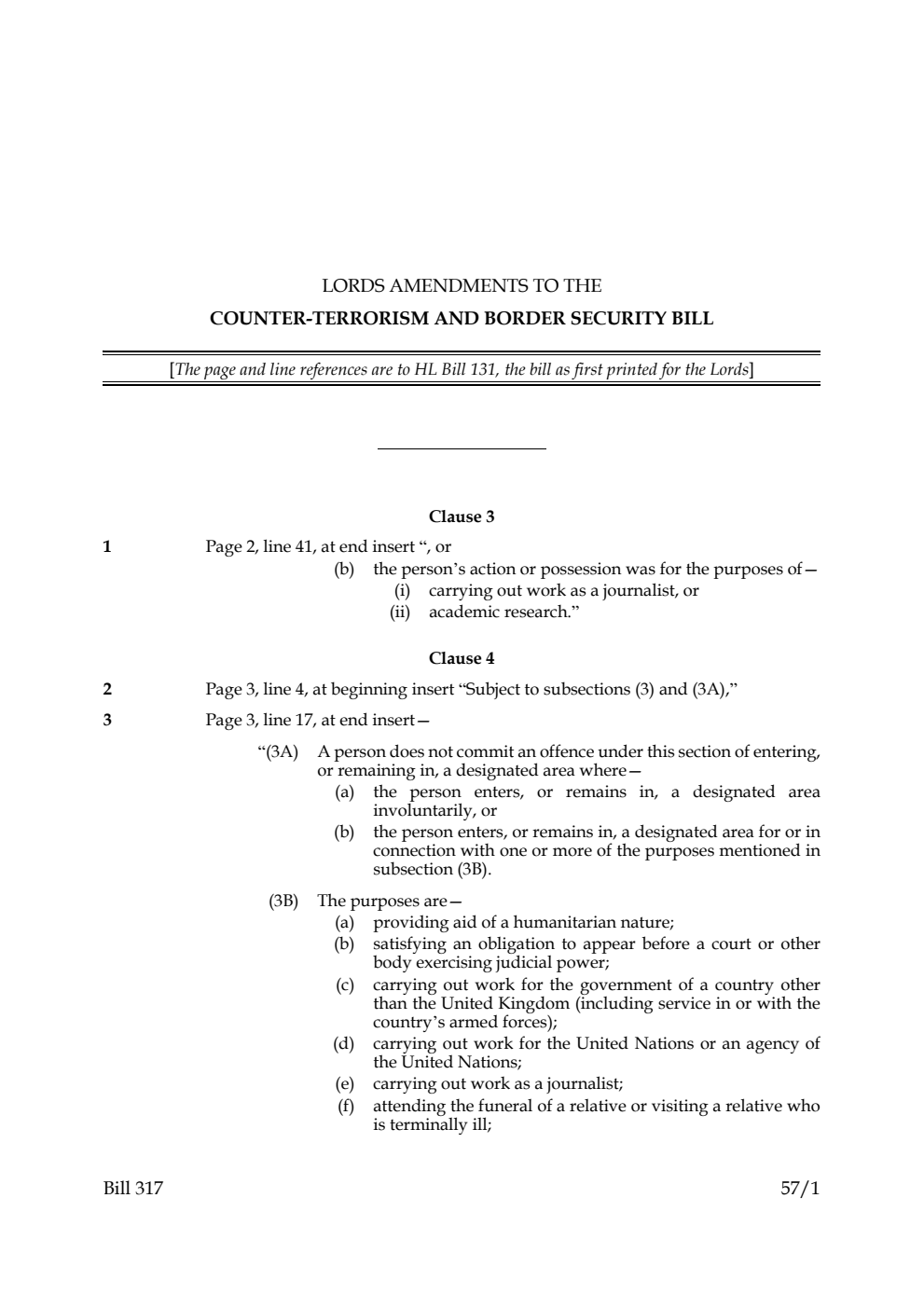 Lords Amendments to the Counter-Terrorism and Border Security Bill