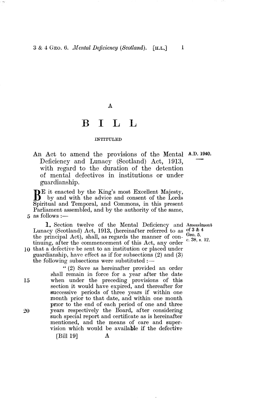 Mental Deficiency (Scotland) Bill (H.L.)