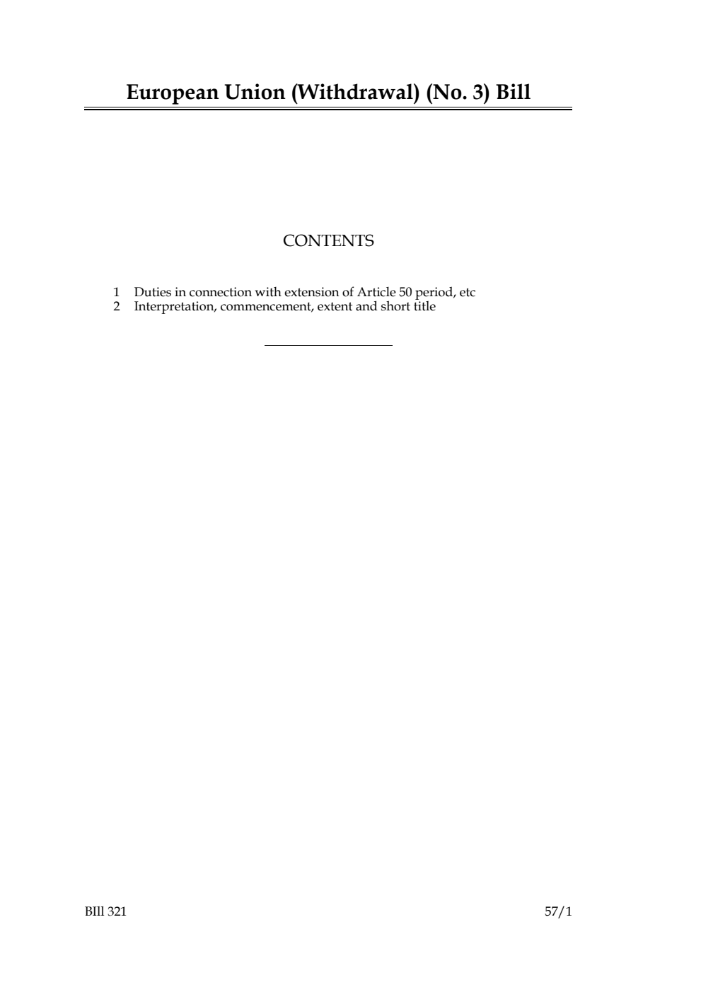 European Union (Withdrawal) (No. 3) Bill