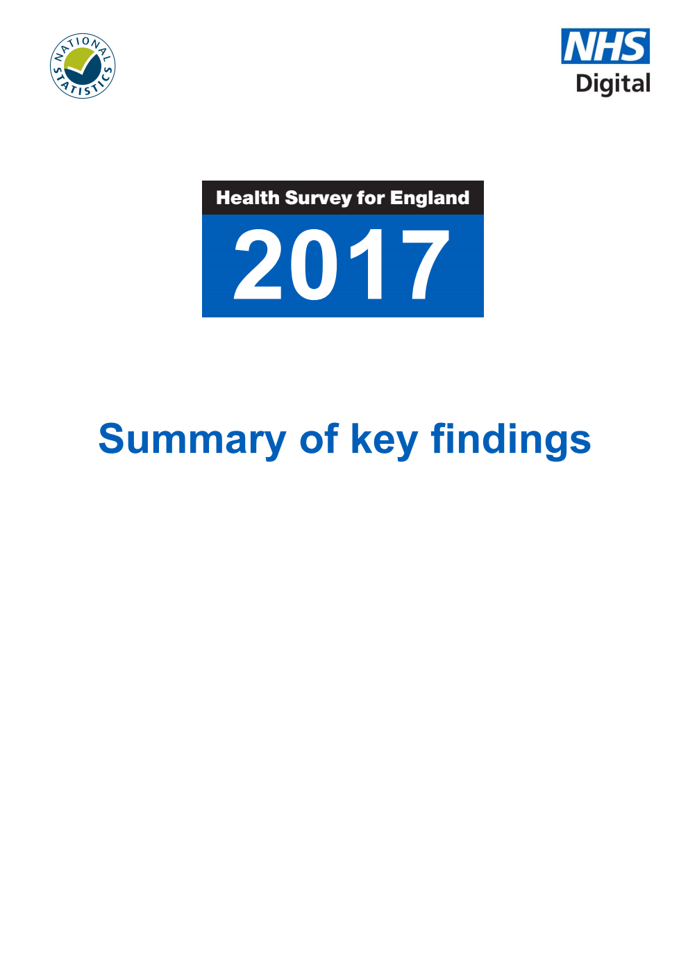 Health Survey for England 2017. Summary of key findings