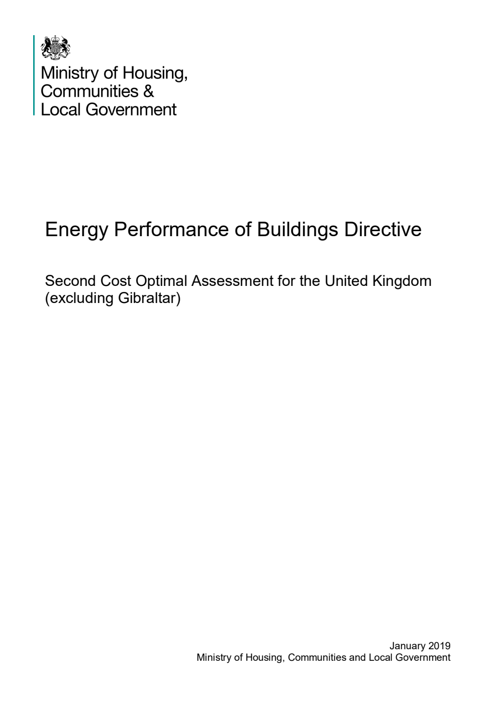 Energy Performance of Buildings Directive. Second Cost Optimal Assessment for the United Kingdom (excluding Gibraltar)