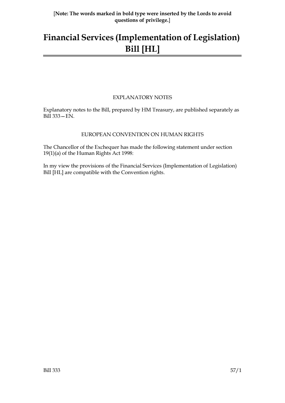 Financial Services (Implementation of Legislation) Bill