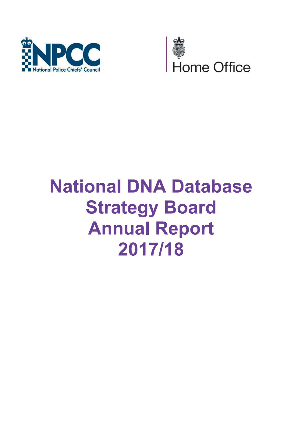 National DNA Database Strategy Board Annual Report 2017/18