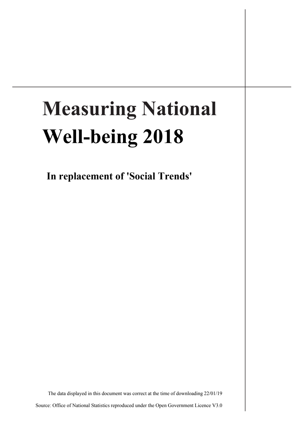 Measuring National Well-being 2018 - In replacement of Social Trends 