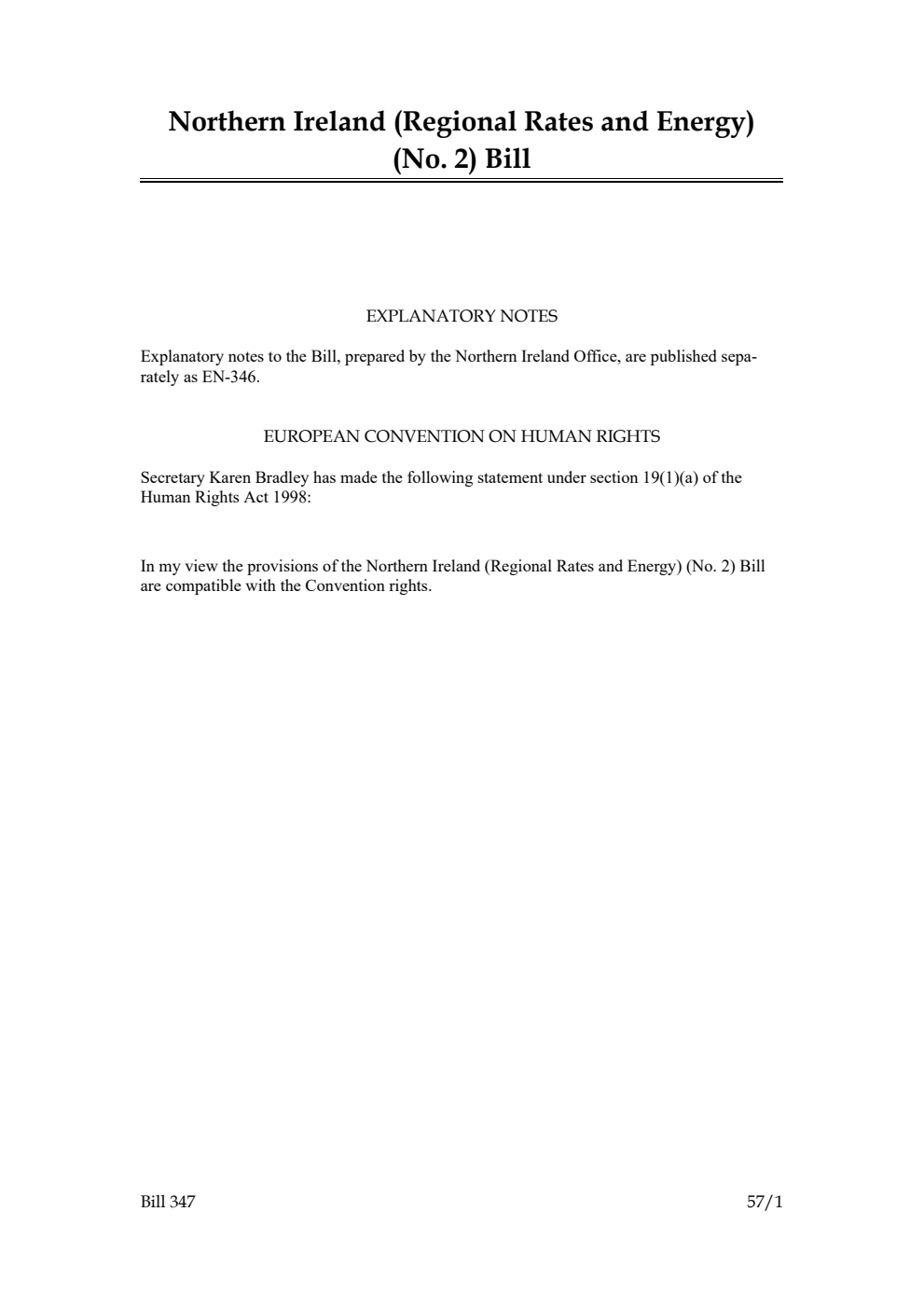 Northern Ireland (Regional Rates and Energy) (No. 2) Bill