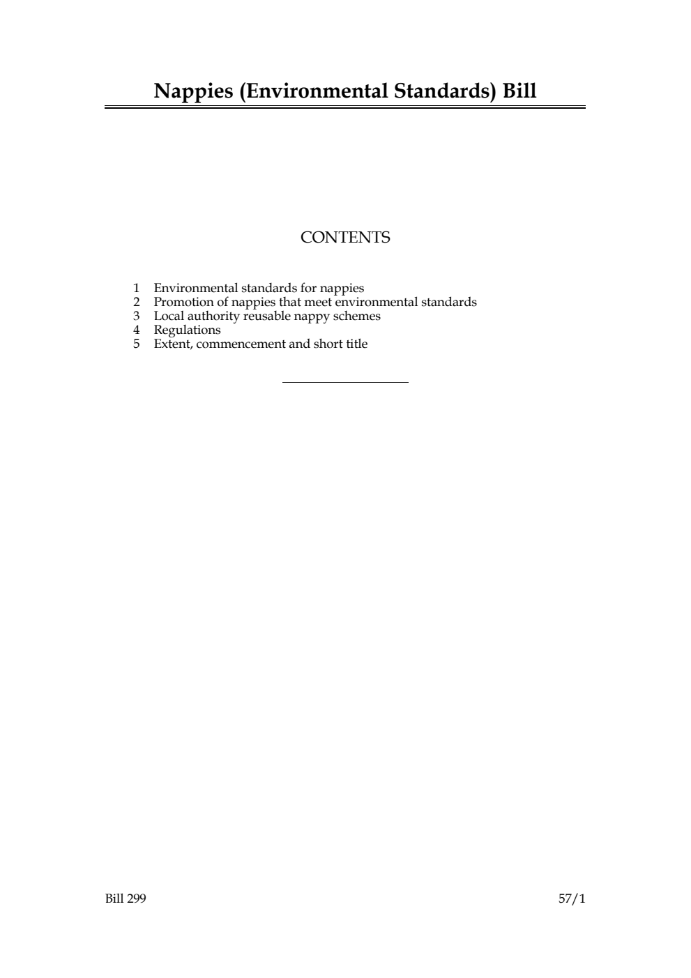 Nappies (Environmental Standards) Bill