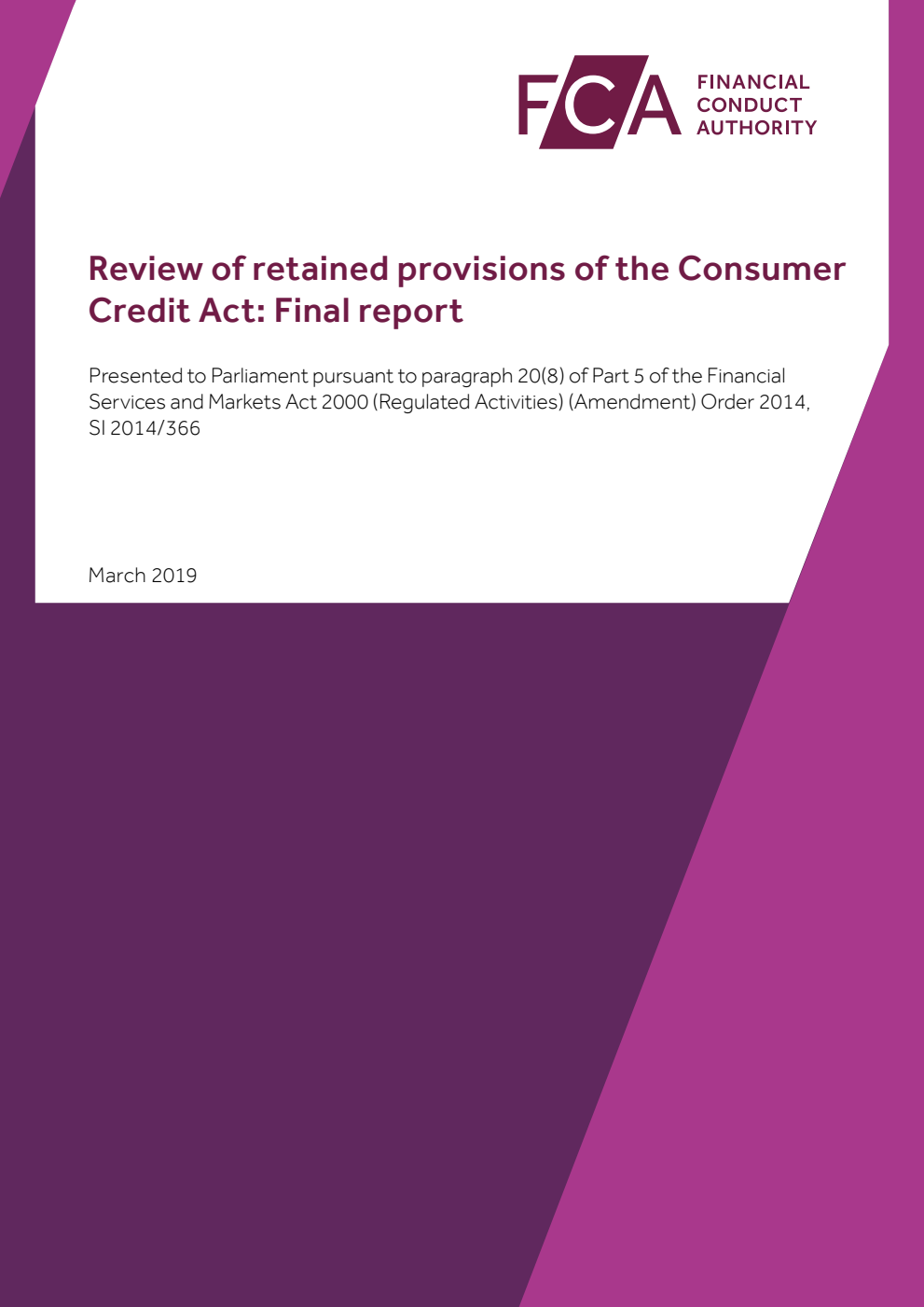 Review of retained provisions of the Consumer Credit Act: Final report