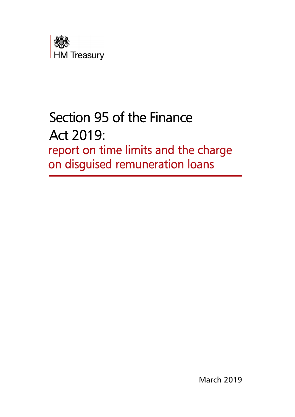 Section 95 of the Finance Act 2019: report on time limits and the charge on disguised remuneration loans