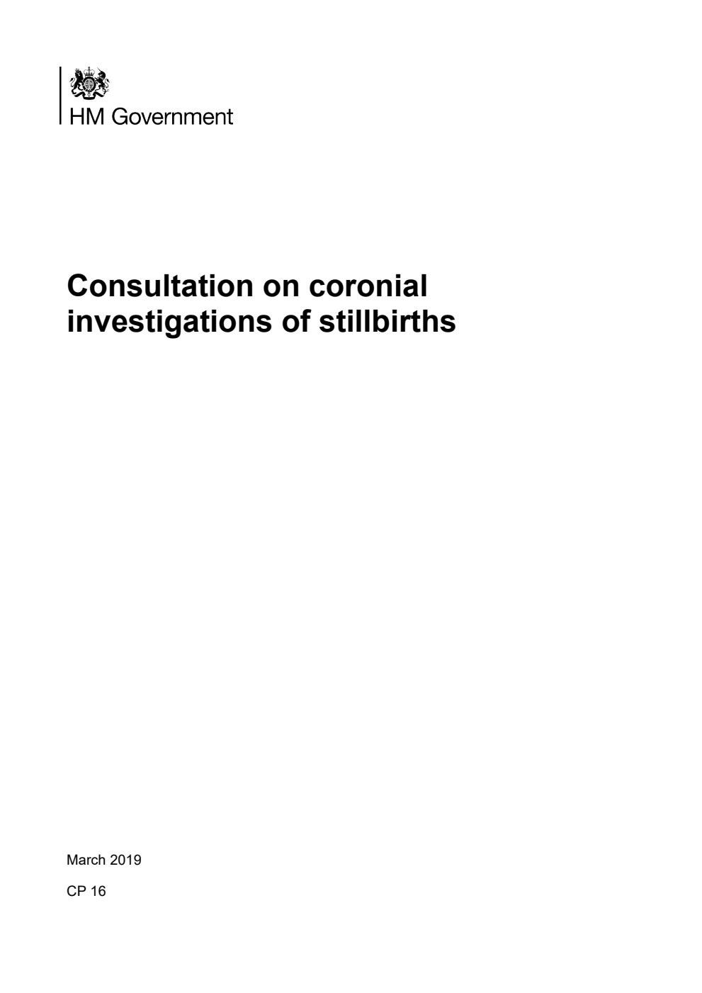 Consultation on coronial investigations of stillbirths