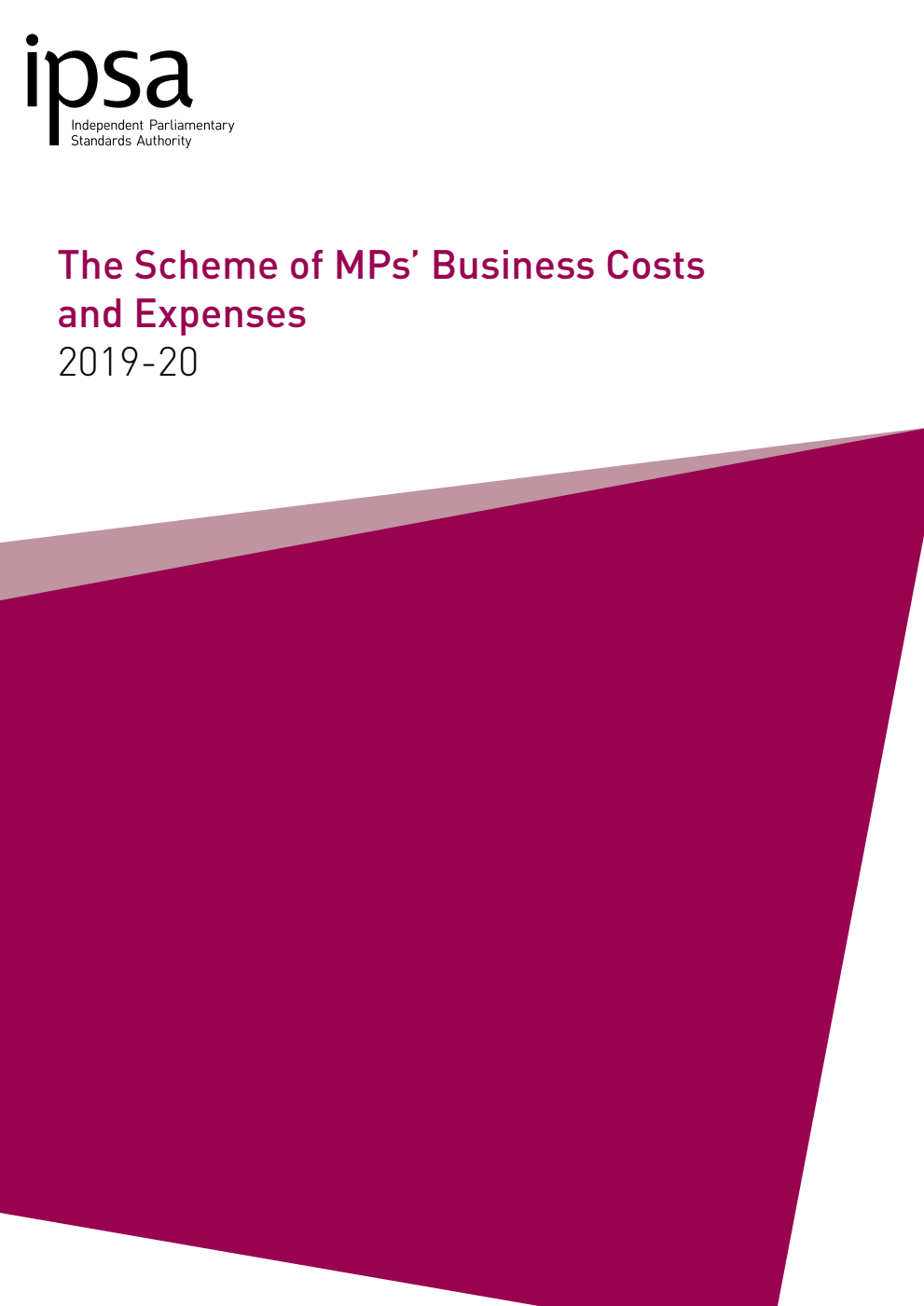 The Scheme of MPs’ Business Costs and Expenses 2019-20