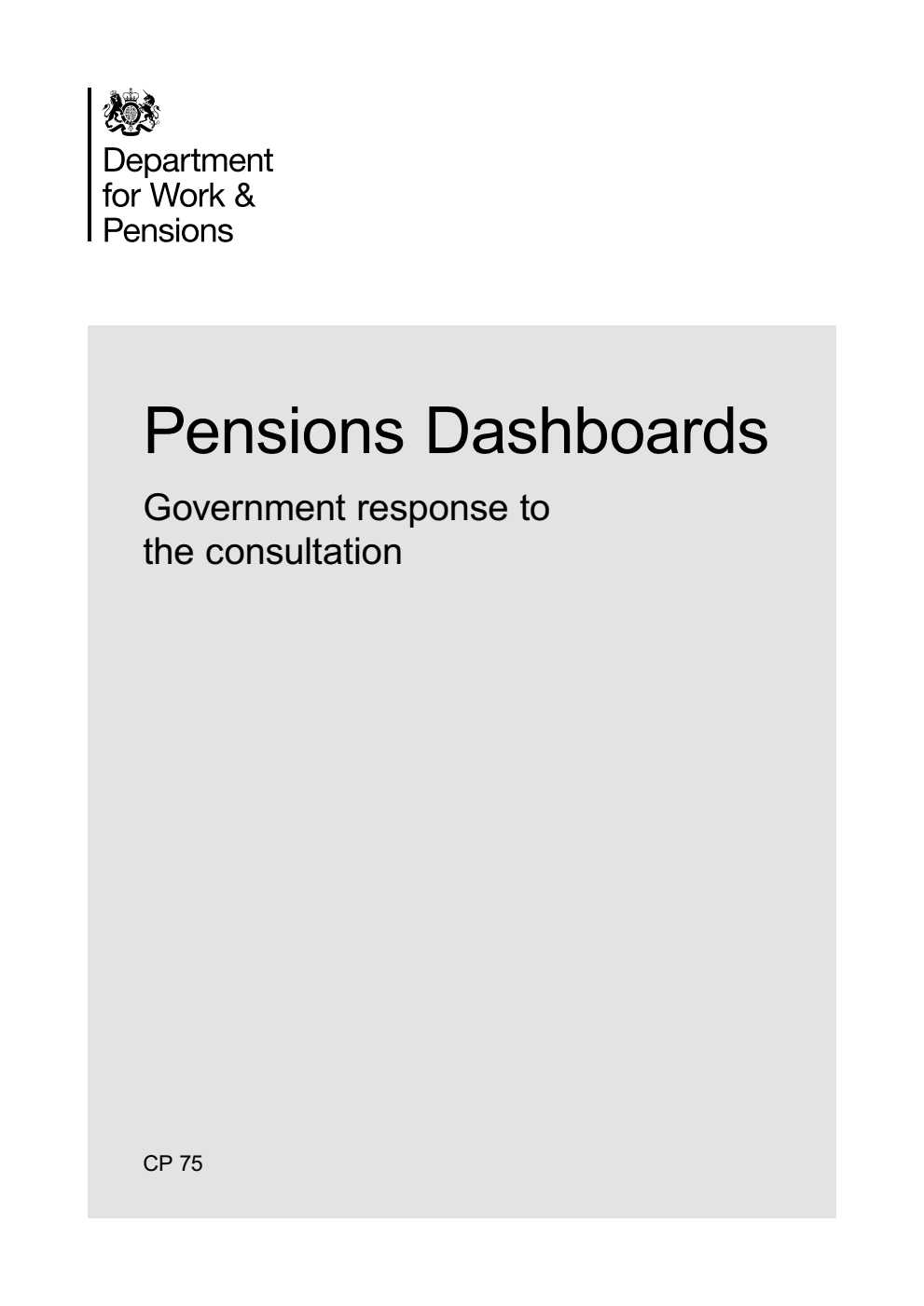 Pensions Dashboards Government response to the consultation